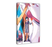 JNBDR Impression sur toile de dessin animé japonais Darling in The FRANXX Zero Two And Hiro 15 - Décoration pour chambre à coucher, bureau, chambre, cadre cadeau : 30 x 45 cm