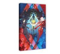 JNBDR Impression sur toile de dessin animé japonais Darling in The FRANXX Zero Two And Hiro 16 - Décoration murale pour salon, chambre à coucher - Cadre : 30 x 45 cm