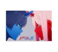 JNBDR Impression sur toile de dessin animé japonais Darling in The FRANXX Zero Two And Hiro 8 - Décoration murale pour salon, chambre à coucher - Sans cadre - 30 x 45 cm