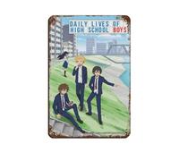 JNBDR Poster rétro en métal avec inscription « Daily Lives of High School Boys » - Décoration murale - 20 x 30 cm