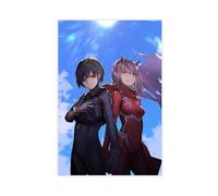 JNBDR Poster sur toile avec dessin animé japonais Darling in The Franxx Zero Two And Hiro 4 - Décoration de chambre à coucher, bureau, chambre - Cadeau sans cadre : 30 x 45 cm