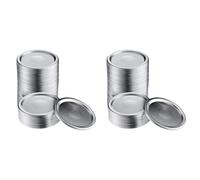 Jnchdghwa 100 Pièces Large Bouche 86 mm Jar Couvercles de Mise en Conserve, Couvercles en Argent de Type Fendu à L'ÉPreuve des Fuites RéUtilisables avec Anneaux de Joints en Silicone