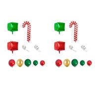 Jnchdghwa 2 Ensemble Ballon de Noël Arc Vert or Boîte Rouge Bonbons Ballons Guirlande Cône Explosion Étoile Feuille Ballons Décoration de Noël