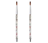 Jnchdghwa 2 Pièce or Rose Kolinsky Sable En Acrylique Brosse à Ongles avec Liquid Briller Clou Art Brosse pour Outil Art Des Ongles 10