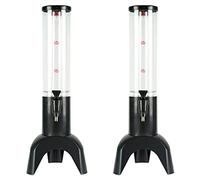 Jnchdghwa 2X 1.5L Tour de Distribution de Bière Nettoyage Facile Intégré avec Tube de Glace Tour de Boisson Distributeur- Noir