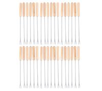 Jnchdghwa 2X à Chocolat en Acier Inoxydable à Codage Couleur Fourchettes à Fondue AU Fromage avec Manche en Bois de ChêNe Résistant à la Chaleur, 9.5 Pouces