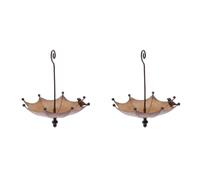 Jnchdghwa 2X Auge à Oiseaux en Forme de Parapluie, Plateau d'alimentation à Oiseaux Suspendu pour Étang ou Abreuvoir de Bain d'oiseaux en Métal Extérieur