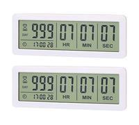 Jnchdghwa 2X Big Digital Countdown Days Timer Clock - 999 Days Count Down Clock Timer pour Graduation Lab Kitchen (Blanc)