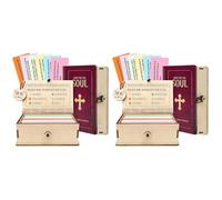 Jnchdghwa 2X Boîte en Bois pour Versets Bibliques, Rangement de Cartes de Versets Bibliques, Inspiration Quotidienne, Organisation de Prières pour la Famille