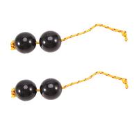 Jnchdghwa 2X Boule Rythmique, Secoueur D'Oeufs Double Gourde Percussion, Instrument Kashaka, Boule Musicale Boule de Tambour, Hochet Shaker, Noir
