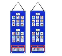Jnchdghwa 2X Calendrier Visuel pour Enfants, Tableau de Routine Quotidienne avec 140 Cartes, Calendrier de Poche, Outil Comportemental D'Apprentissage de L'Autisme pour L'ÉCole