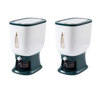 Jnchdghwa 2X Distributeur de Riz Automatique 10Kg avec Tasse de Rinçage Distributeur de Riz Intelligent Stockage de Riz Seau de Riz Domestique Boîte de Riz-A