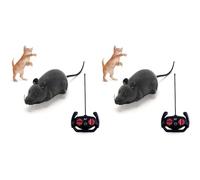 Jnchdghwa 2X Jouet Réaliste en Forme de Rat et de Souris Télécommandé pour, Chiens et Animaux Domestiques, Cadeau Fantaisie (Gris)
