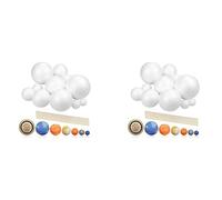 Jnchdghwa 2X Kit de Projet de Système Solaire, PlanetModel Crafts 14 Boules de Sphères en Polystyrène de Taille Mixte pour Les Projets Scientifiques Scolaires