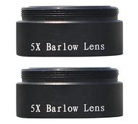 Jnchdghwa 2X Lentille Barlow 5X pour Tout M28X0.6 Filetage 1.25 Pouces Oculaire Télescope Astronomie Tube D'Extension Diagonale Ou Adaptateur de Caméra
