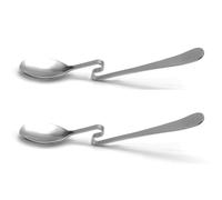 Jnchdghwa 2X Mignonne Cuillère Incurvée Cuillère à Café Condiment Boisson Suspendue Thé Café Dessert Boisson en Acier Inoxydable Vaisselle