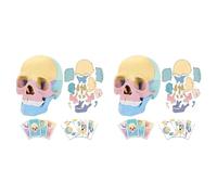 Jnchdghwa 2X Modèle de Crâne D'Anatomie, Puzzle de Crâne D'Anatomie Humaine, Mini Modèle de Crâne Humain Détachable, Enseignement