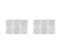 Jnchdghwa 2X Moules de sous-Verre en Résine Moules en Silicone à 6 Cavités Rondes Profondes Moules de sous-Verre pour Résine Époxy DIY sous-Verres Cadeaux d'art en Résine