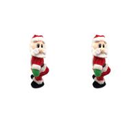 Jnchdghwa 2X Père Noël Dansant Musical Électrique Chantant Père Noël Dansant Figurine de Secouement de Hanche de Hanche Torsadés Cadeau de Noël du an