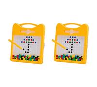 Jnchdghwa 2X Planche à Dessin Magnétique pour Enfants et Tout-Petits de 3 à 5 Ans, Tableau Magnétique Amusant avec Perles Colorées et Stylet de Dessin