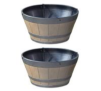 Jnchdghwa 2X Pot de Fleur Baril Plante Pot de Fleurs Résine Plante Suspendue Corde Cintre Panier Extérieur Maison Jardin Balcon Décor Planteur