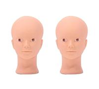 Jnchdghwa 2X Tête de Formation Pratique Beauté Extension de Cils pour Maquillage Cosmétologie Tête de Mannequin En Silicone Souple avec Trou de