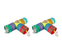 Jnchdghwa 2X Tunnels et Tubes de Lapin Pliables 3 Voies Lapin Cachette Animal Activité Tunnel pour Lapins Nains Lapin Kitty