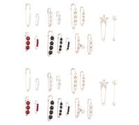 Jnchdghwa 30 Pièces Séries Pinces à Chandail épingles de Sûreté Robustes Faux Blanc Perle Broche Broche Robe Pince Chapeau Châle épingle Strass émail Broches