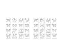 Jnchdghwa 32 Pièces Séries Pochoirs Papillon Réutilisables Modèle Papillon Pochoirs de Peinture D'Art pour Peinture Artisanat Mur Bricolage Décor (6X6 Pouces)
