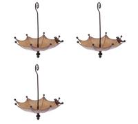 Jnchdghwa 3X Auge à Oiseaux en Forme de Parapluie, Plateau d'alimentation à Oiseaux Suspendu pour Étang ou Abreuvoir de Bain d'oiseaux en Métal Extérieur