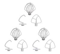 Jnchdghwa 3X Crochet de Pâte K45DH K45B Batteur Plat Enduit K45WW Fouet en Adapté pour Batteur sur Socle avec Bol 4.5Qt 5 QT pour Aide à la Cuisine