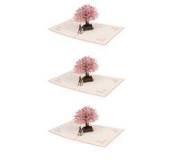 Jnchdghwa 3X Fait par la Main Crever Anniversaire Romantique,Anniversaire,Carte de Rencontre pour Mari,Femme,Petite Amie - Arbre de Fleurs de Cerisier avec Couples