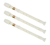 Jnchdghwa 3X Flûte à Bec Flûte à 8 Trous en Plastique Blanc Cassé avec Bâton de Nettoyage