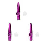 Jnchdghwa 3X Flute en Alliage D'Aluminium Metal avec 15 Pieces Cadeaux Flute Diaphragme pour Enfants Amateurs de Musique-Violet