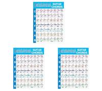 Jnchdghwa 3X Guitare Acoustique Pratique Accords ÉChelle Tableau Guitare Accord Doigté Diagramme Leçons Musique pour Guitare Débutant, S