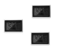 Jnchdghwa 3X Horloge Murale Numérique, Grand ÉCran LCD, A Piles, Température Intérieure, Calendrier, Debout sur Une Table, Snooze sans Rétro-ÉClairage (Argent)