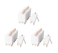 Jnchdghwa 4 par 4 Pouces Mini Toile et 8 X 16 cm Mini Chevalet en Bois Réglé pour Peindre Dessin École Étudiant Artiste Fournitures, 36 Pack