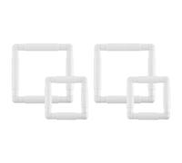 Jnchdghwa 4 PièCe SéRie Cadre de Point de Croix Cerceaux de Broderie CarréS Q Snaps pour Cerceau de Couture de Cadre de Matelassage au Point de Croix, 6X6 Pouces, 8X8 Pouces