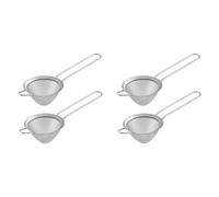 Jnchdghwa 4 PièCes Passoire à Thé en Acier Inoxydable Petite Passoire à CôNe Conique pour Cocktails Café Jus Thé, Argent