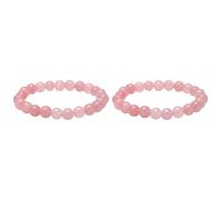 Jnchdghwa 4Pcs Bracelet Élastique en Pierre 8Mm Bracelet de Perles Rondes Couple et Simples