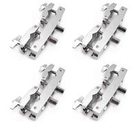 Jnchdghwa 4X Pince à Tambour 2 Trous Argent Multi Pince Support de Support de Cymbale pour Batterie Cymbales Pièces Musicales Accessoire de Cloche de Vache