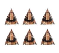 Jnchdghwa 6 Pièces 6Cm Cristal Gravier Spirale Pyramide Spirale Bobine Pyramide Fait à la Main Ameublement Artisanat Spirale de Cuivre
