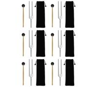 Jnchdghwa 6X Dipasons en Alliage D'Aluminium, Diapason 512 Hz avec Marteaux pour Tester le Système Nerveux, Thérapie de Guérison Sonore