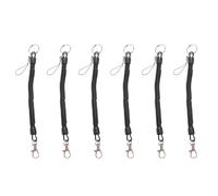 Jnchdghwa 6X Mousqueton Noir Ressort Bobine Cordon Extensible Sangle Porte-Cles Corde Porte-Cles