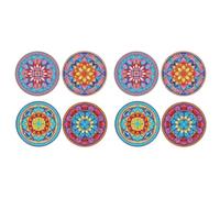 Jnchdghwa 8 Pièces Bricolage Diamant Art Peinture Napperon Rond Antidérapant Acrylique Tapis de Table pour Décoration de Table A