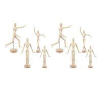 Jnchdghwa 8 Pièces Figurine de Mannequin en Bois Posable en Bois Modèle Humain Dessin Figure pour Croquis Peinture Décor de Bureau de Noël
