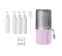 Jnchdghwa Conteneurs de Voyage Étanches, Ensemble de Bouteilles de Voyage 4 en 1, Ventouses en Silicone Sous Vide pour Surfaces Murales Lisses Rose + Violet.