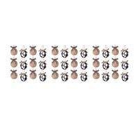 Jnchdghwa Décorations d'arbre de Noël, 36 Pièces 2-1/2 Pouces Blanc Noir Check Plaid Couture Décorations de Noël en Toile de Jute