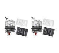 Jnchdghwa Grande Housse de Protection pour Cage à Oiseaux, Récupérateur de Graines, Filet en Nylon Souple Réglable, Jupe de Protection pour Cage à Oiseaux, Protection des Graines, 4 Pièces