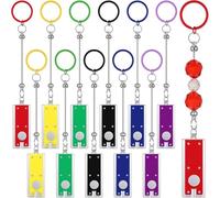 Jnchdghwa Kedschains en Perle 12Set 12pcs Barres de Porte-Clés Perles avec 12 Pcs Mini Lumières LED, Accessoires de Clés en Vrac, pour Les Cadeaux